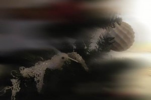 Weihnachtsvogel und Waffelkugel