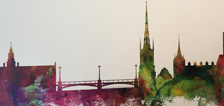 Ein Teil unserer Stockholm-Skyline Tapete
